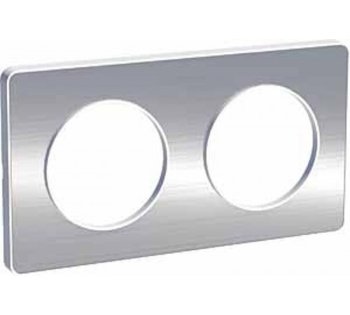 Odace Полированный алюминий/Белый Рамка 2-ая  S52P804J  Schneider Electric