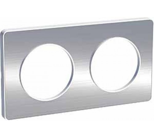 Odace Полированный алюминий/Белый Рамка 2-ая  S52P804J  Schneider Electric