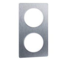 Odace Полированный алюминий/Белый Рамка 2-ая  S52P804J  Schneider Electric