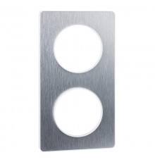 Odace Полированный алюминий/Белый Рамка 2-ая  S52P804J  Schneider Electric