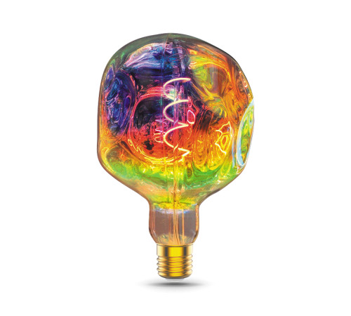 Лампа светодиодная LED Filament Rainbow Spiral G150CR 5W E27 250lm 1800K 1/6  1007802103  Gauss