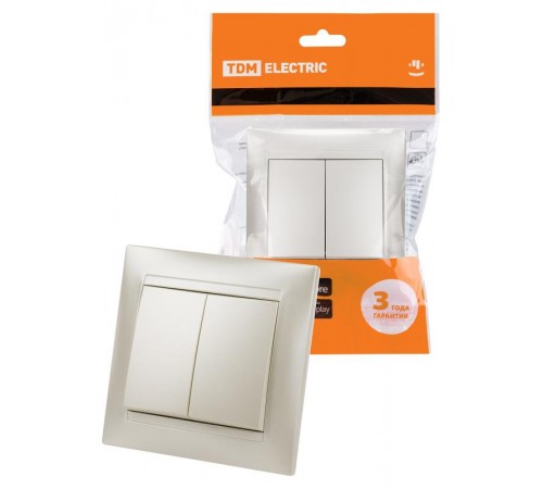 Выключатель 2-х кл. 10А перламутр "Лама"  SQ1815-0802  TDM