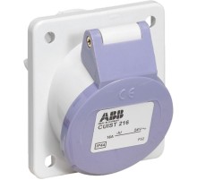 Розетка панельная с прямым фланцем CUIT216, 16А, 2P, 20-25В, AC, IP44  2CMA179309R1000  ABB