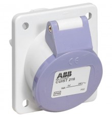 Розетка панельная с прямым фланцем CUIT216, 16А, 2P, 20-25В, AC, IP44  2CMA179309R1000  ABB