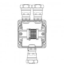 Коробка клеммная Ex из алюминия: 1Ex e IIC Т5 Gb / Ex tb IIIB T95°C DbIP66:Клеммы 4 кв.мм - 5 шт.: А, С:ввод D10,5-18мм под небронир-ныйкабель в ме