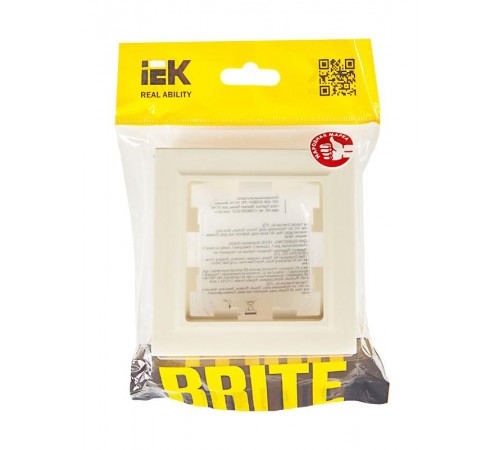 BRITE Рамка 1-ая IP44 РУ-1-БрКр-44 бежевый  BR-M12-44-K10  IEK