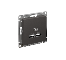 AtlasDesign Базальт USB Розетка A+A, 5В/2,1 А, 2х5В/1,05 А, механизм  ATN001433  SE
