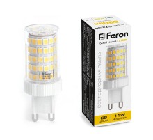 Лампа светодиодная, (11W) 230V G9 2700K JCD, LB-435  38149  FERON