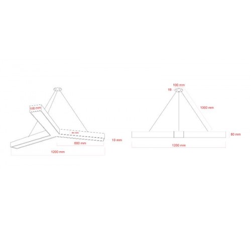 Светильник светодиодный Geometria Igrek SPO-144-B-40K-066 66Вт 4000К 4000Лм IP40 1200*1200*80 черный подвесной ЛТ  Б0058889  ЭРА