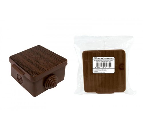 Коробка распределительная о/п 65х65х50мм, крышка, бук, IP54, 4вх. инд. штрихкод  SQ1401-0611  TDM