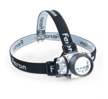 Фонарь налобный светодиодный, работающий от батареек 3*AAA, 3W 14LEDs, IP44, пластик, TH2304  41708  FERON