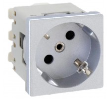 Simon Connect Розетка с/з 2P+E, модуль К45, винтовой зажим,16А, 250В, алюминий  K01-8  Simon