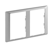 Valena LIFE Алюминий Рамка для двойных розеток 2-постовая  754242  Legrand