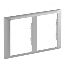 Valena LIFE Алюминий Рамка для двойных розеток 2-постовая  754242  Legrand
