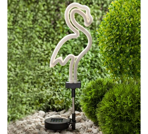 Cветильник садовый декоративный неоновый Фламинго ERASF012-30 на солнечной батарее  Б0044238  ЭРА
