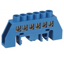 Шина  NO-224-109 N ноль в комбинированном изоляторе на DIN-рейку ШНИ-8х12-6-Д-синий  Б0062914  ЭРА