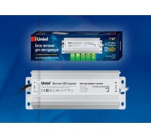 Блок питания для светодиодов с защитой от короткого замыкания и перегрузок, UET-VAJ-060A67 алюм. корпус, 60Вт, 12В, IP67  10588  Uniel