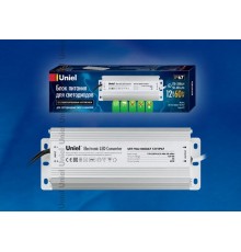 Блок питания для светодиодов с защитой от короткого замыкания и перегрузок, UET-VAJ-060A67 алюм. корпус, 60Вт, 12В, IP67  10588  Uniel