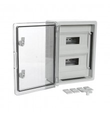 Корпус пластиковый распределительный ЩРН-24 IP65 прозрачная дверь 400х300х170  PR08.26503  Промрукав