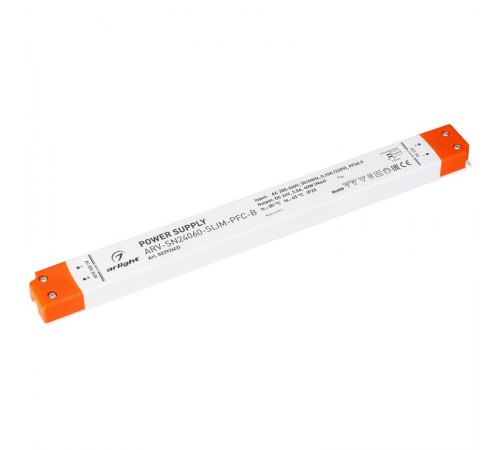 Блок питания ARV-SN24060-SLIM-PFC-B (24V, 2.5A, 60W) (Arlight, IP20 Пластик, 3 года)  022924(2)  Arlight