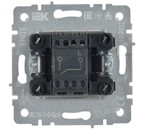 BRITE Выключатель 1-клавишный 10А ВС10-1-0-БрБ белый  BR-V10-0-10-K01  IEK