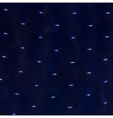 Гирлянда Сеть, LED диоды, 2х2м., (288 диодов), черный провод каучук, белые/синие диоды, с контроллером  216-112  NEON-NIGHT