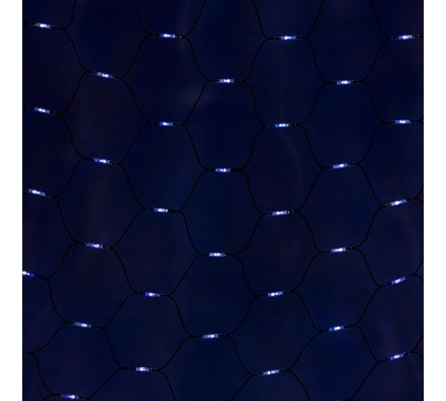 Гирлянда Сеть, LED диоды, 2х2м., (288 диодов), черный провод каучук, белые/синие диоды, с контроллером  216-112  NEON-NIGHT