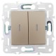 SKANDY Выключатель 2-клавишный проходной с индикацией 10А SK-V10Sa песочный  SK-V22-1-10-K98  IEK