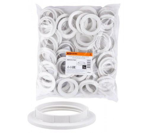 Кольцо для патрона Е27, термостойкий пластик, белый, Б/Н  SQ0335-0164  TDM