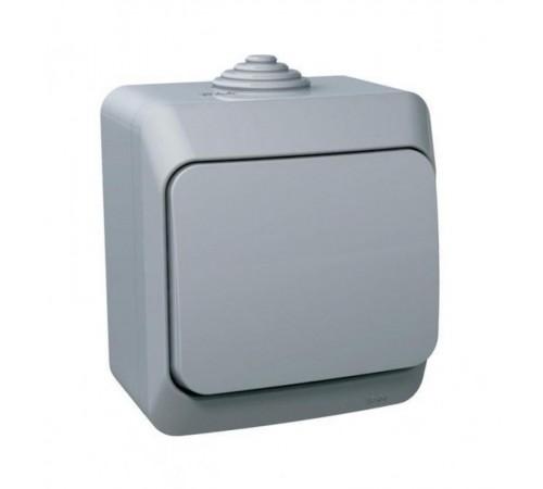 Этюд Серый О/У Выключатель 1-клавишный IP44  BA10-041C  SE