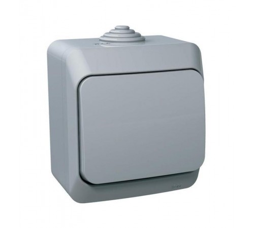 Этюд Серый О/У Выключатель 1-клавишный IP44  BA10-041C  SE