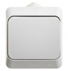 Этюд Серый О/У Переключатель 1-клавишный IP44 сх.6  BA10-046C  SE