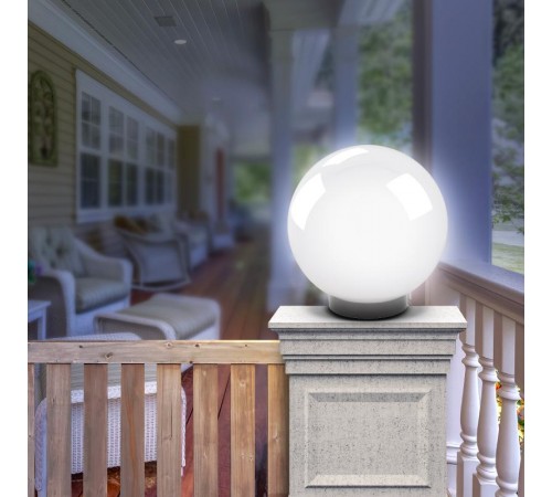 Светильник садово-парковый НТУ 02-60-251 без опоры, шар белый призма D=250 mm  Б0048044  ЭРА