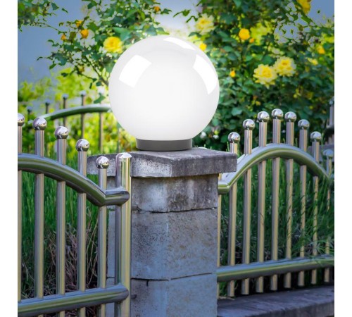 Светильник садово-парковый НТУ 02-60-251 без опоры, шар белый призма D=250 mm  Б0048044  ЭРА