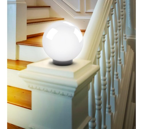 Светильник садово-парковый НТУ 02-60-251 без опоры, шар белый призма D=250 mm  Б0048044  ЭРА