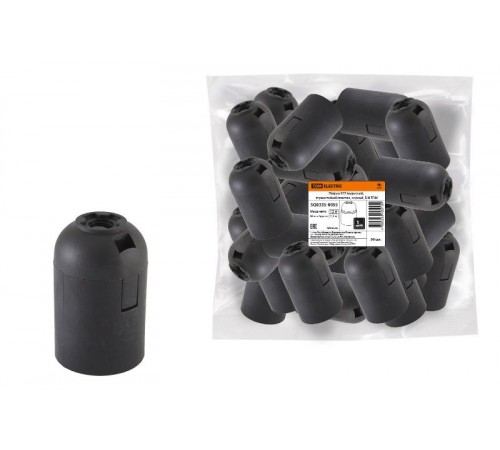 Патрон Е27 подвесной, термостойкий пластик, черный, Б/Н  SQ0335-0055  TDM