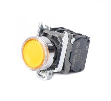 Кнопка SB4 с подсветкой в сборе модульная 22мм желтая металл 24ВDC 1НО+1НЗ  SB4BW35B5  SE