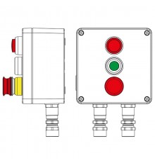 Взрывозащищенный пост управления из алюминия CPE-A-17-(1xLR(220)-1xP1G(11)-1xP3E(11))-2xKA2MHK(C)1Ex d e IIC Т5 Gb / Ex tb IIICT95°C Db IP66  2201.17