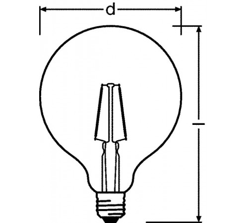 Лампа светодиодная 1906LEDGLOBE2,5W/824230VFILGDE274X1  4058075808980  OSRAM