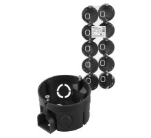 Коробка установочная СП D68х42мм, саморезы, стыковочные узлы, черная, IP20, (10 шт)  SQ1402-2115  TDM