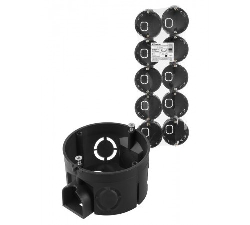 Коробка установочная СП D68х42мм, саморезы, стыковочные узлы, черная, IP20, (10 шт)  SQ1402-2115  TDM