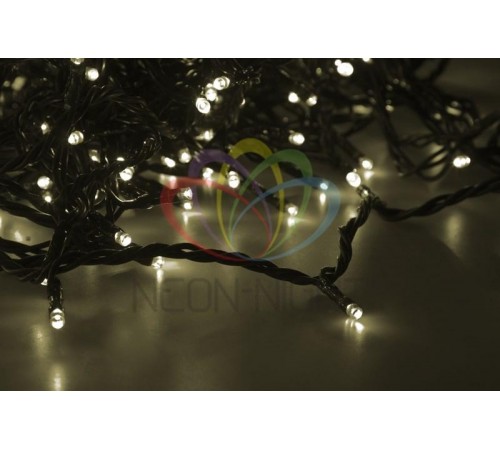 Гирлянда "LED ClipLight" 24V, 5 нитей по 20 метров, цвет диодов ТЕПЛЫЙ БЕЛЫЙ, Flashing (Белый)  323-606  NEON-NIGHT
