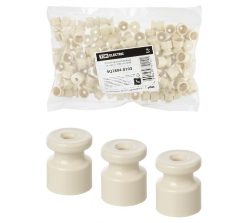 Изолятор пластиковый сл. кость (100 шт)  SQ2804-0103  TDM