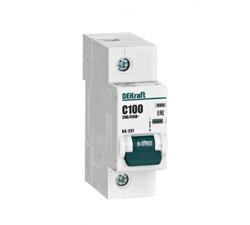 Выключатель автоматический  однополюсный ВА-201 100А C 10кА  13003DEK  DEKraft