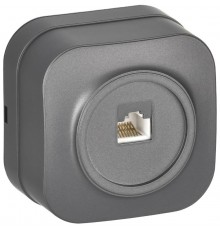 GLORY Розетка компьютерная RJ45 кат.5E о/у РК10-ХСм сталь матовый  EKH10-K46M  IEK