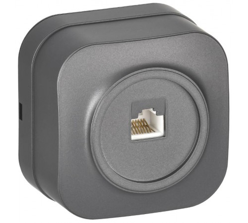 GLORY Розетка компьютерная RJ45 кат.5E о/у РК10-ХСм сталь матовый  EKH10-K46M  IEK