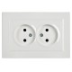 BRITE Розетка 2-ая без заземления без шторок10А в сборе РС12-2-БрБ белый  BR-R20-10-K01-F  IEK