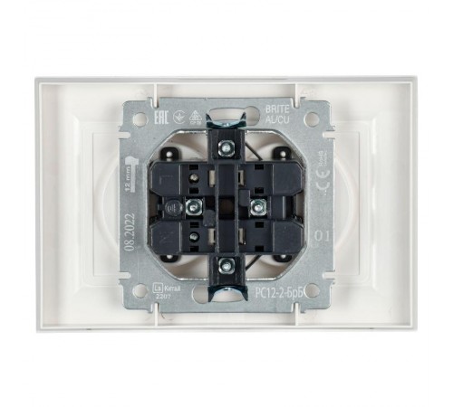 BRITE Розетка 2-ая без заземления без шторок10А в сборе РС12-2-БрБ белый  BR-R20-10-K01-F  IEK