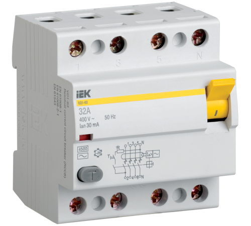 Выключатель дифференциальный (УЗО) ВД1-63 4п 80А 300мА тип AC  MDV10-4-080-300  IEK