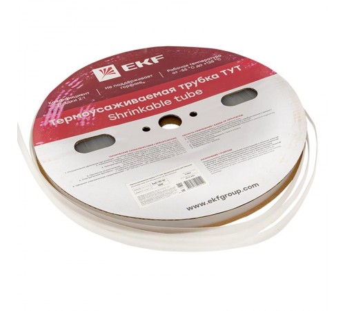 Термоусаживаемая трубка ТУТ 10/5 прозрачная рулон PROxima  tut-10-tr  EKF